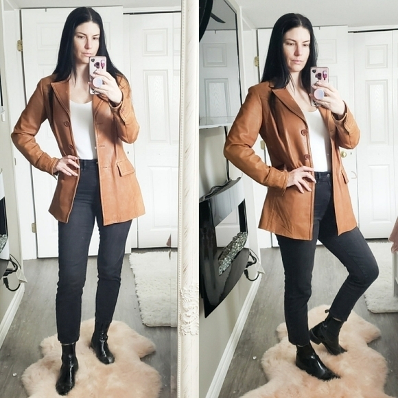 Danier Jackets & Blazers - Vintage * Danier Leather * Cognac Jacket Sz S